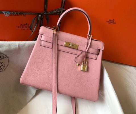 Hermes Kelly 28Cm Bubblegum Pink Togo Bag For Women Womens Handbags Shoulder Bags 11In28cm