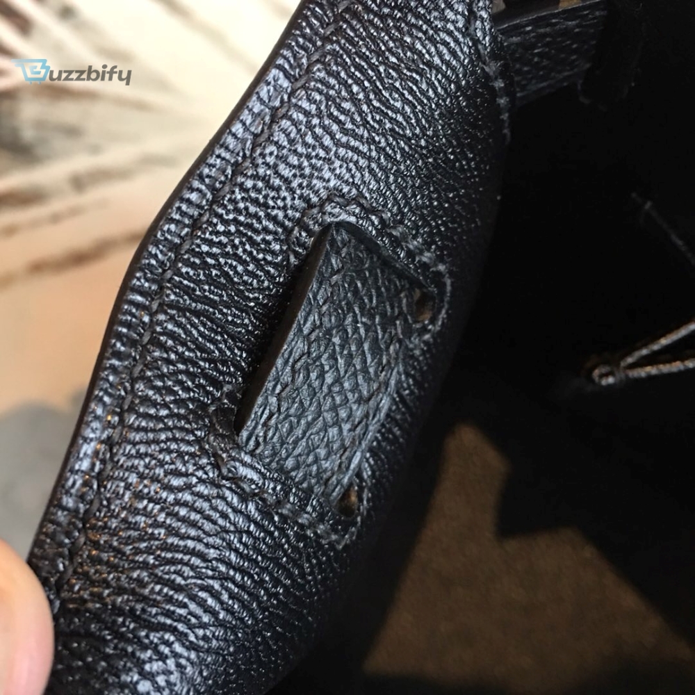 Hermes Kelly Black For Women Gold Toned Hardware 10In25cm