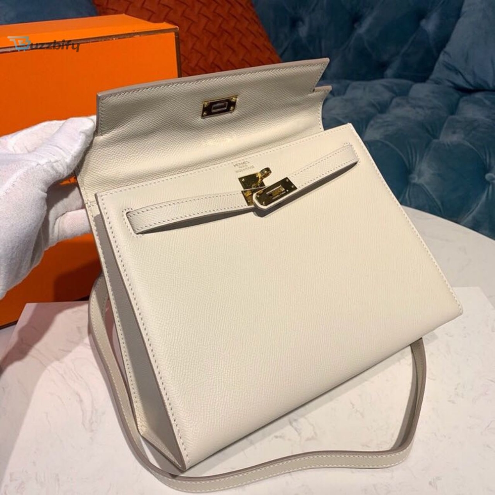 Hermes Kelly Craie For Women Gold Toned Hardware 10In25cm