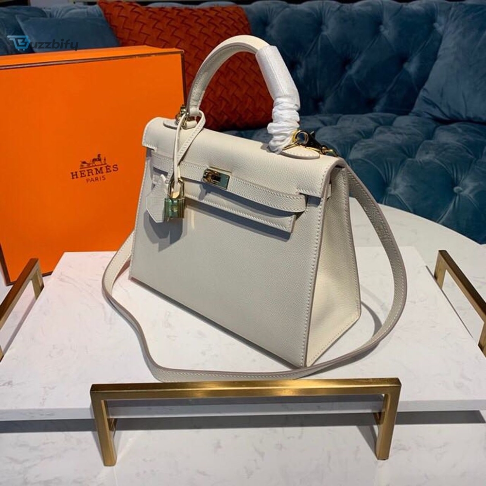 Hermes Kelly Craie For Women Gold Toned Hardware 10In25cm
