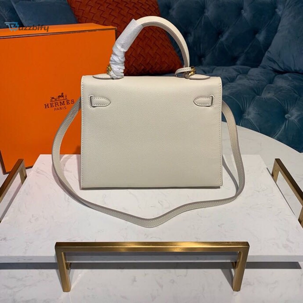 Hermes Kelly Craie For Women Gold Toned Hardware 10In25cm