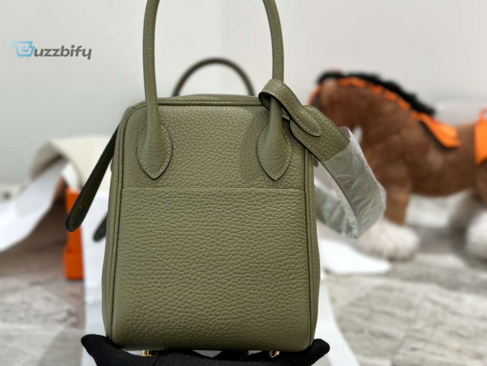 Hermes Lady Lindi Bag Whiteblackgreen Khaki For Women 10.2In26cm