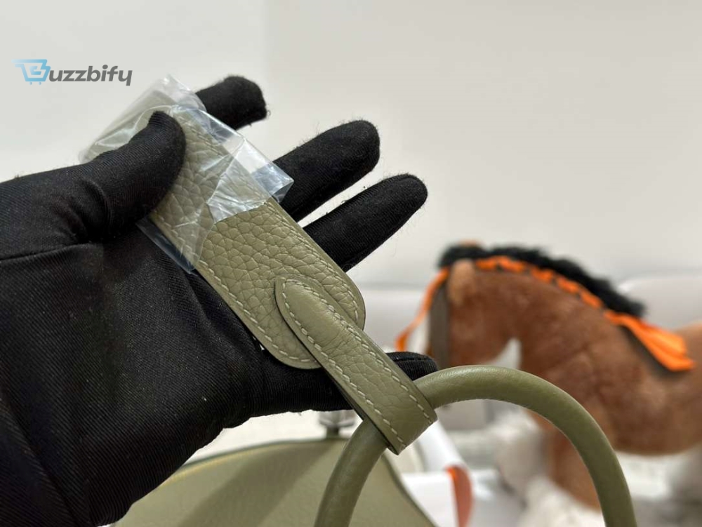 Hermes Lady Lindi Bag Whiteblackgreen Khaki For Women 10.2In26cm