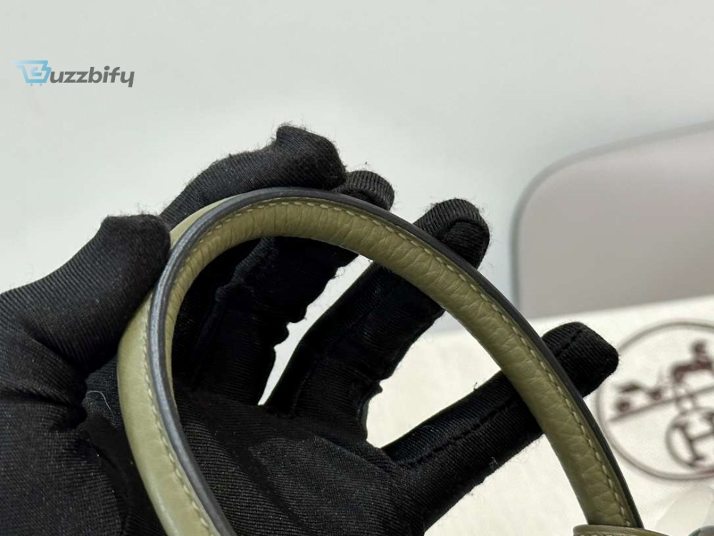 Hermes Lady Lindi Bag Whiteblackgreen Khaki For Women 10.2In26cm