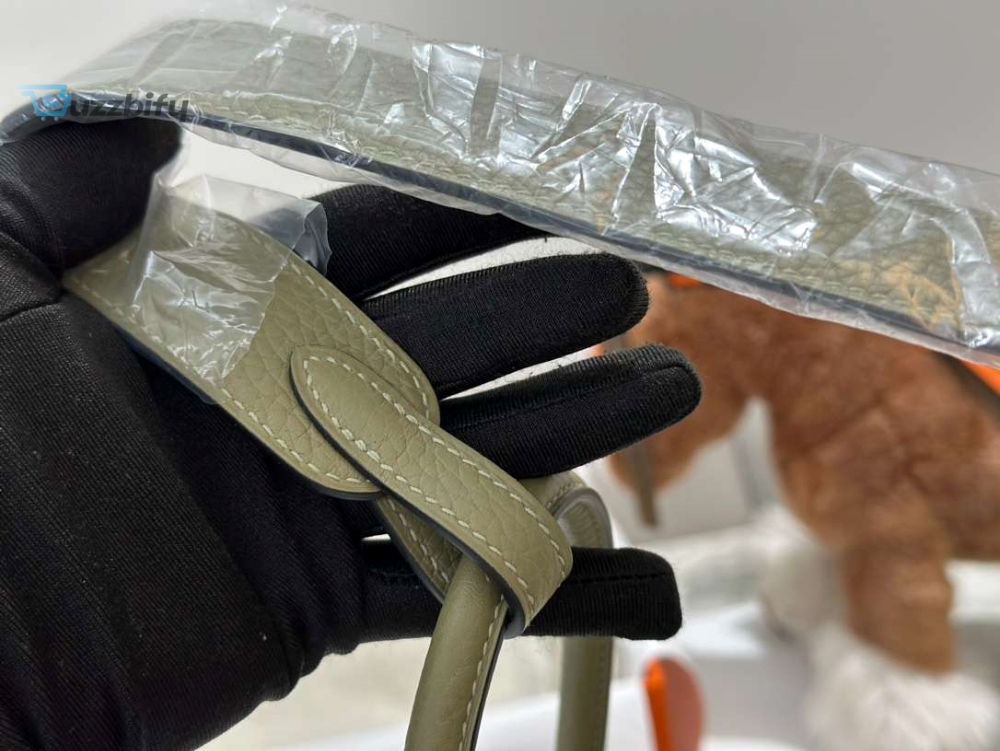 Hermes Lady Lindi Bag Whiteblackgreen Khaki For Women 10.2In26cm