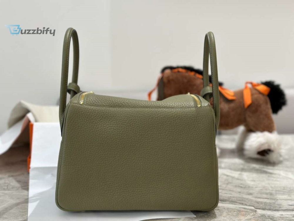 Hermes Lady Lindi Bag Whiteblackgreen Khaki For Women 10.2In26cm