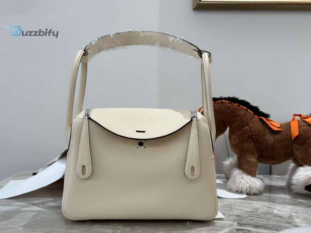 Hermes Lady Lindi Bag Whiteblackgreen Khaki For Women 10.2In26cm