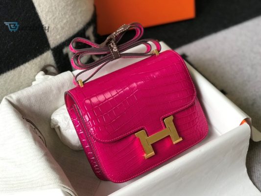 Hermes Mini Constance Bag Pink For Women Gold Color Hardware 7.1In18cm