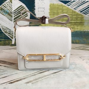 Hermes Mini Evercolor Sac Roulis 19 White Gold Hardware For Women 7.5In19cm