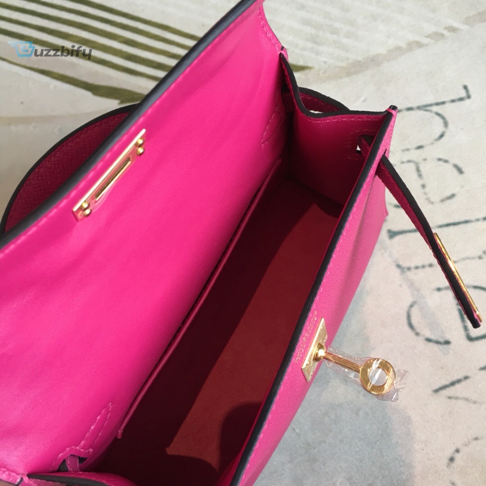 Hermes Mini Kelly Pink For Women Gold Toned Hardware 7.5In19cm