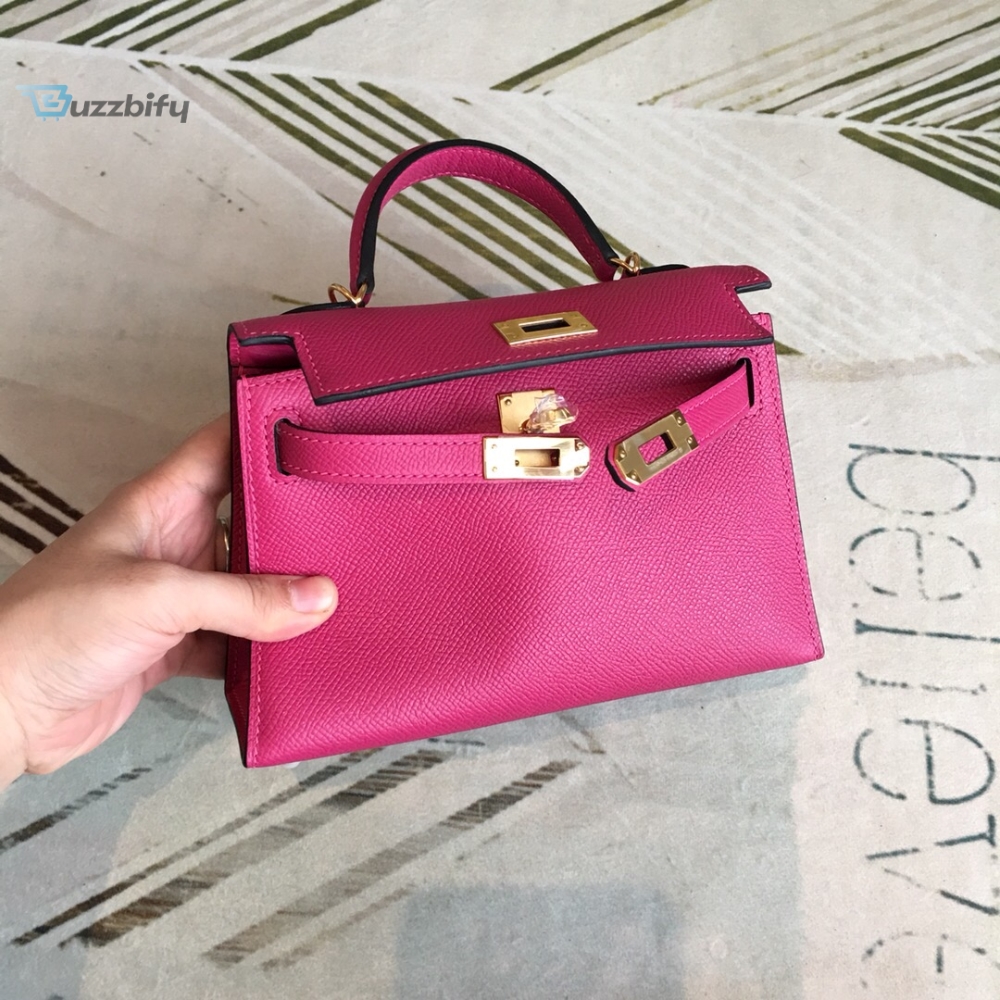 Hermes Mini Kelly Pink For Women Gold Toned Hardware 7.5In19cm