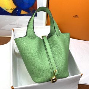 Hermes Picotin Lock 18 Bag Light Green With Goldtoned Hardware For Women Womens Handbags 7.1In18cm