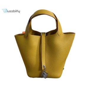 Hermes Picotin Lock 18 Lime Clemence Yellowgreenredbluelight Greenlight Purplepink For Women 19Cm  7.5In