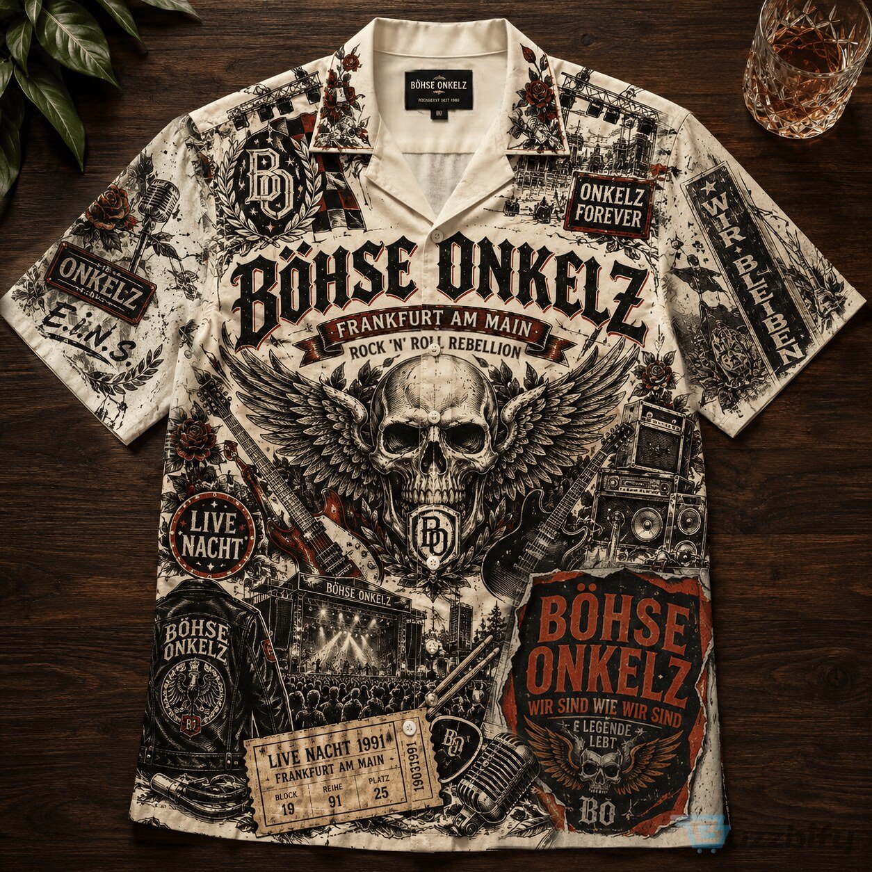 Böhse Onkelz Rock Rebellion Hawaiian Shirt