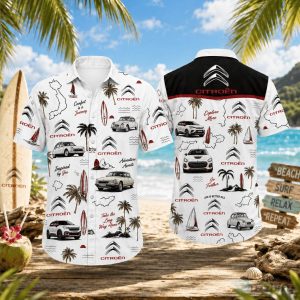 Citroën Vintage Cars Tropical Beach Pattern Hawaiian Shirt