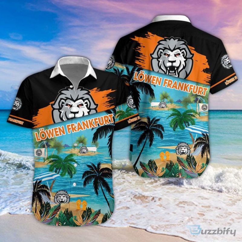 Löwen Frankfurt Ice Hockey Team Tropical Beach Hawaiian Shirt