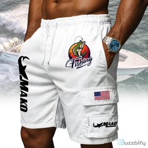 Mako Fishing Bass American Flag Men's Cargo Shorts