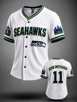 Seattle Seahawks Jaxon Smith-Njigba Number Eleven Baseball Jersey