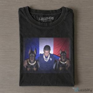 Kylian Mbappé France Football Team Logo Graphic Black Washed T-Shirt