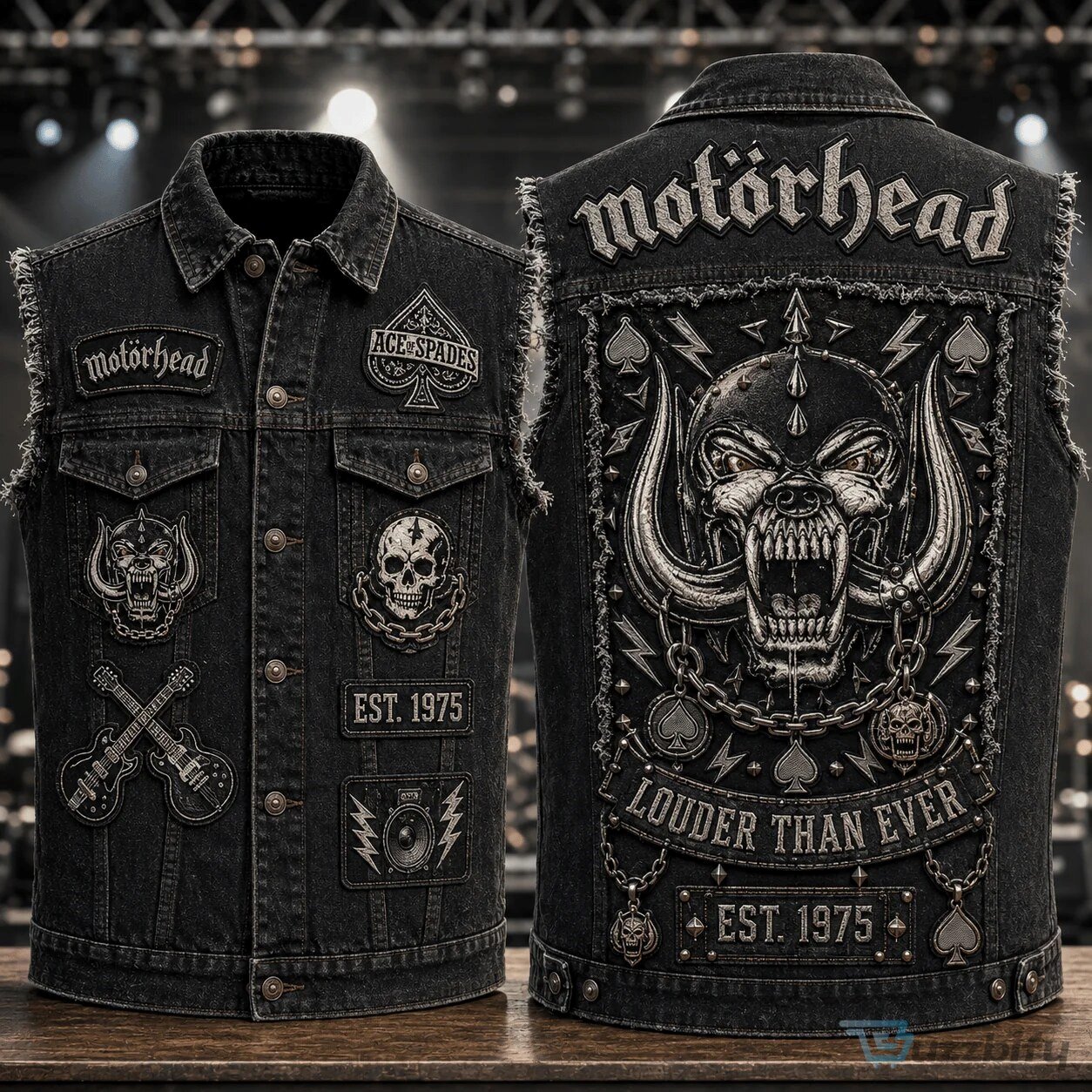 Motörhead Ace of Spades Warpig Louder Than Ever Denim Vest