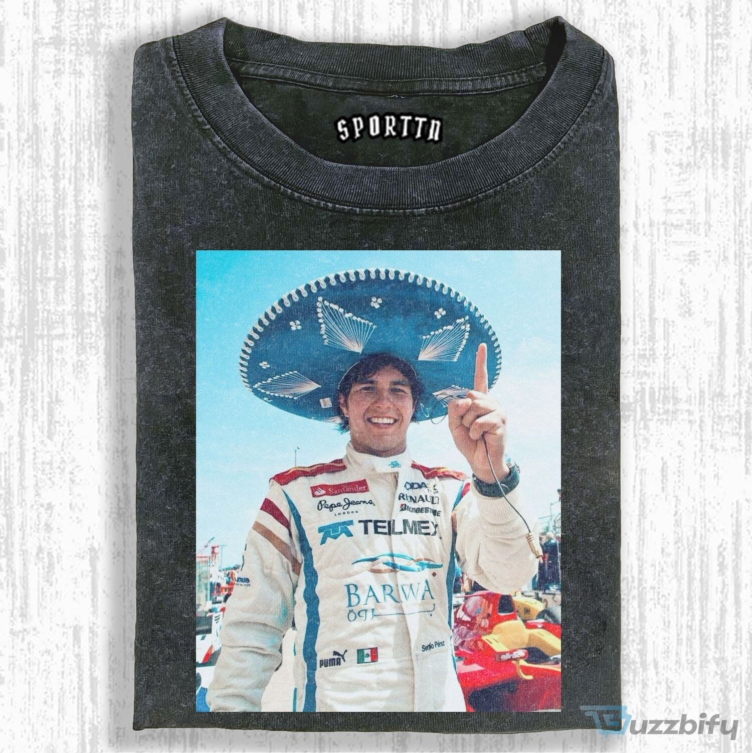 Sergio Pérez Formula 1 Racing Driver Sombrero Celebration T-Shirt