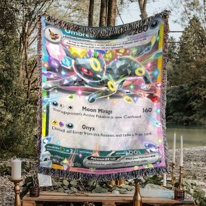 Umbreon EX Pokémon Trading Card Game Design Woven Blanket