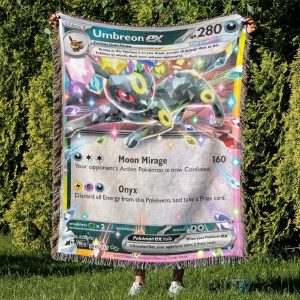 Umbreon EX Pokémon Trading Card Game Design Woven Blanket