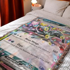 Umbreon EX Pokémon Trading Card Game Design Woven Blanket